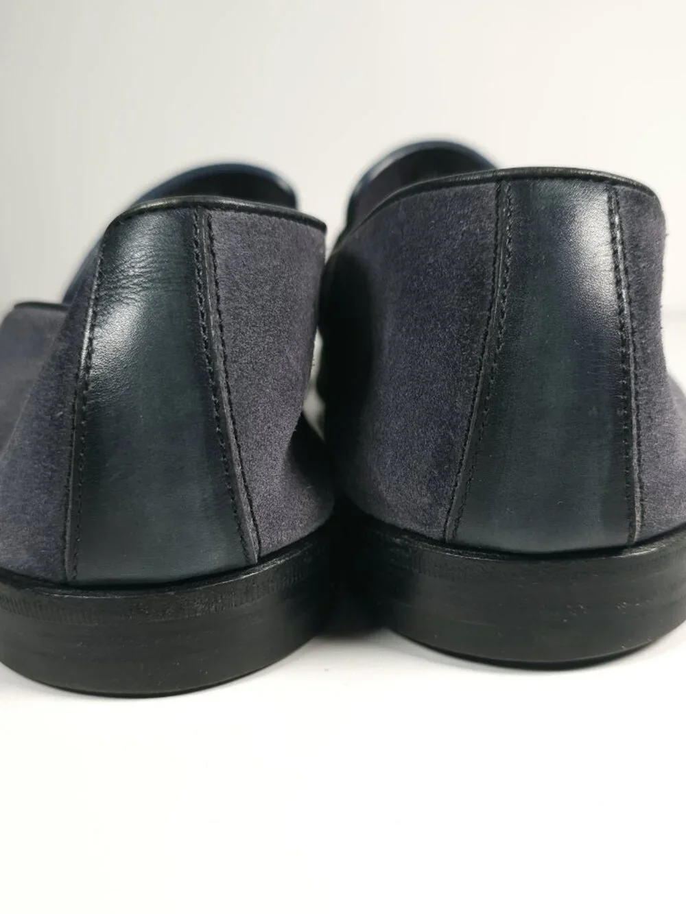 ERMENEGILDO ZEGNA Asola Loafers Blue Suede Soft Leather Size US 8